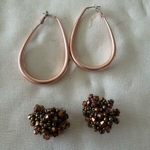 Bali Elegant Gold and Brown Earrings Set